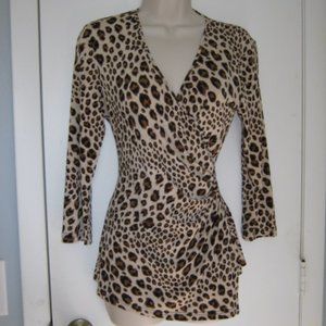 Spence Leopard print Surplus blouse - Sz Small - classy & sexy!